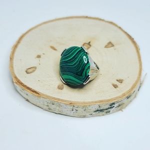 Malachite massive ring size 6